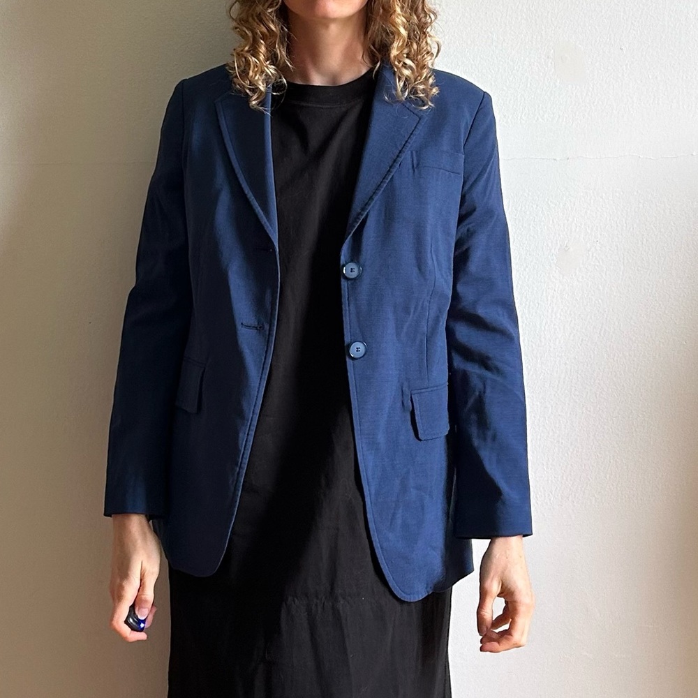 Judith and Charles Blue Virgin Wool Classic Blazer